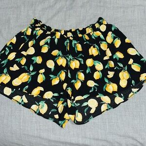 PINK brand black shorts with lemons size medium!